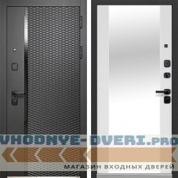 Luxor 2 МДФ Ромб вертикаль зеркало эмалит белый (три контура)